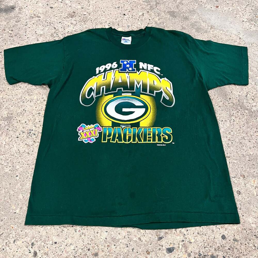 Vintage 1996 Green Bay Packers Super Bowl XXXI NFC Champs T-Shirt
